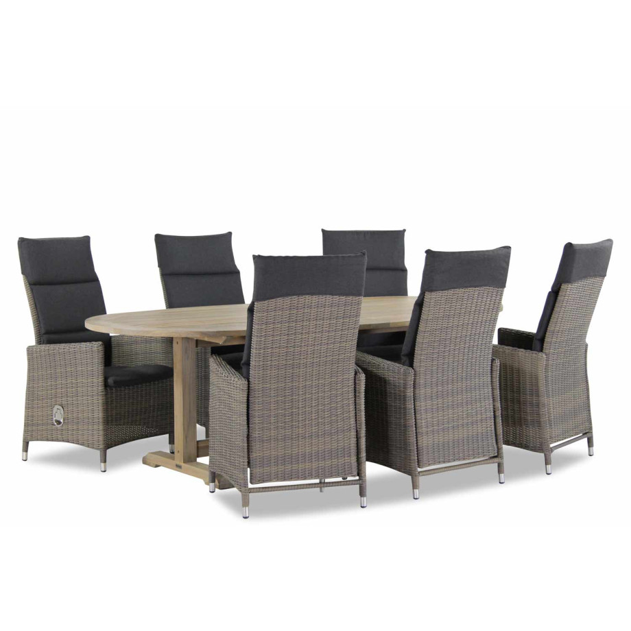 Garden Collections Madera/Brighton ovaal 240 cm dining tuinset 7-delig afbeelding 1