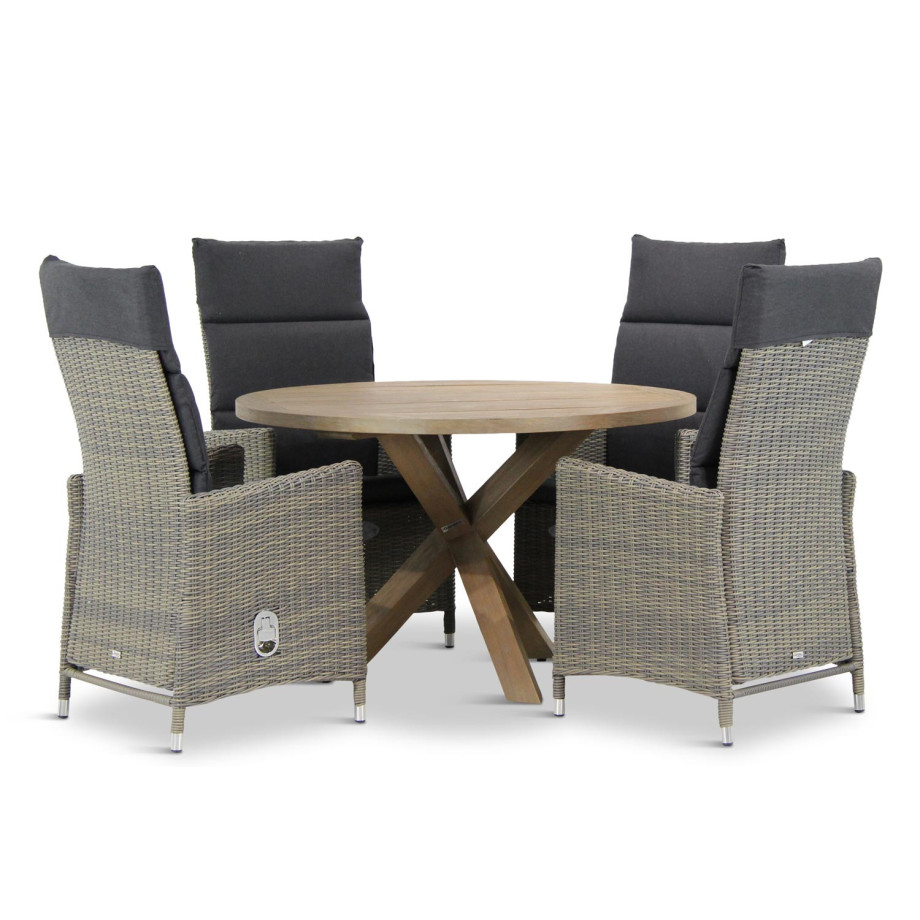 Garden Collection Madera/Sand City rond 120 cm dining tuinset 5-delig afbeelding 1