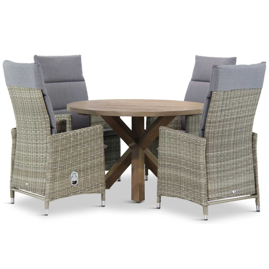 Garden Collections Madera/Sand City rond 120 cm dining tuinset 5-delig afbeelding 1