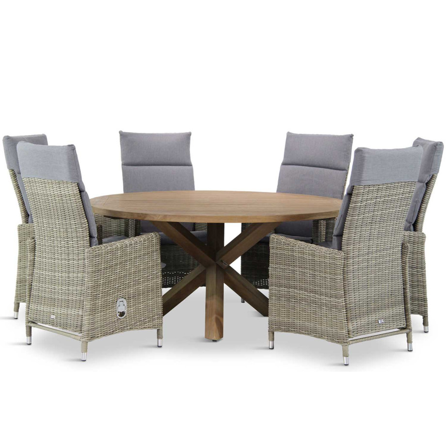 Garden Collections Madera/Sand City rond 160 cm dining tuinset 7-delig afbeelding 1