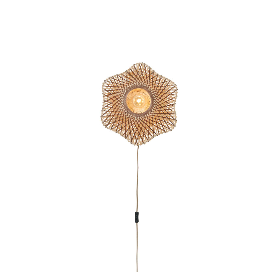 GOOD&MOJO Wandlamp 'Madura' Bamboe, 44cm, kleur Naturel/Bruin afbeelding 1