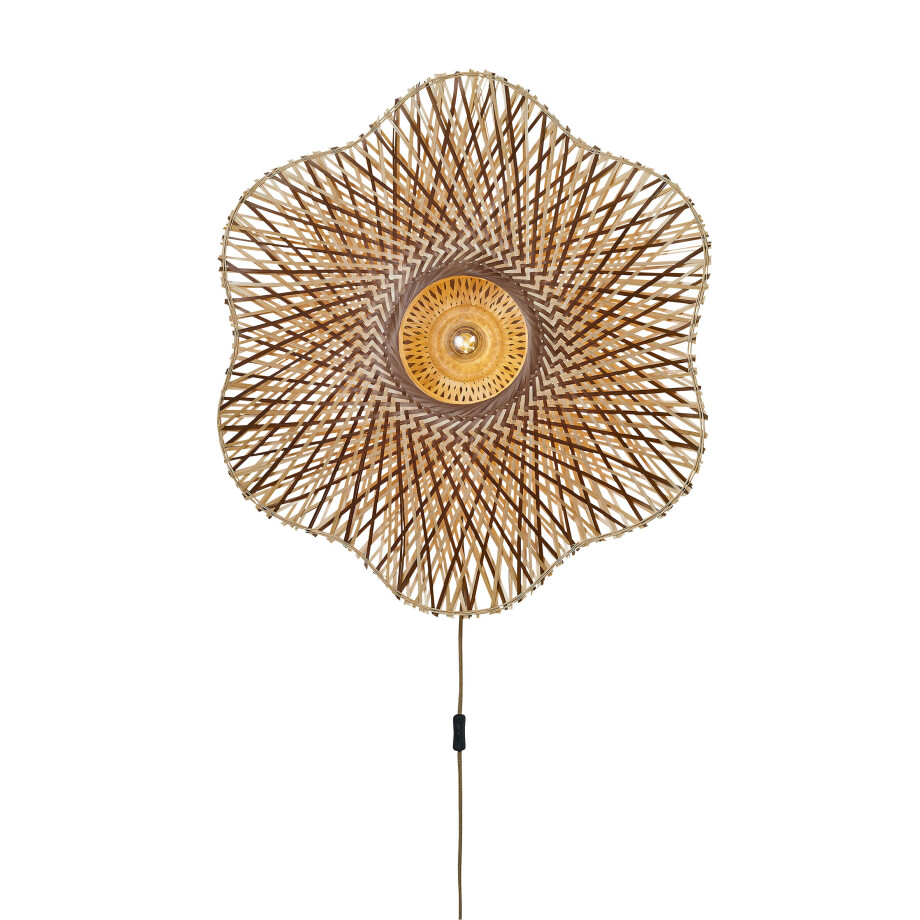 GOOD&MOJO Wandlamp 'Madura' Bamboe, 87cm, kleur Naturel/Bruin afbeelding 1