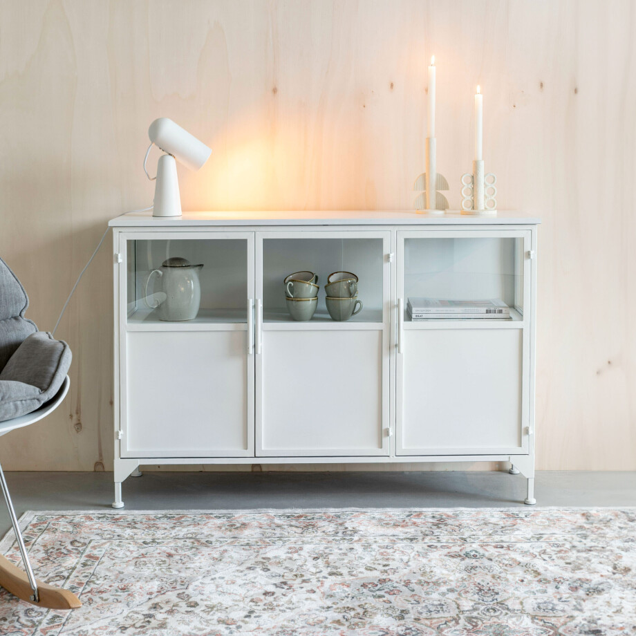 ZILT Dressoir 'Majah' metaal 120cm, kleur Wit ZILT Dressoir 'Majah' metaal 120cm, kleur Wit afbeelding