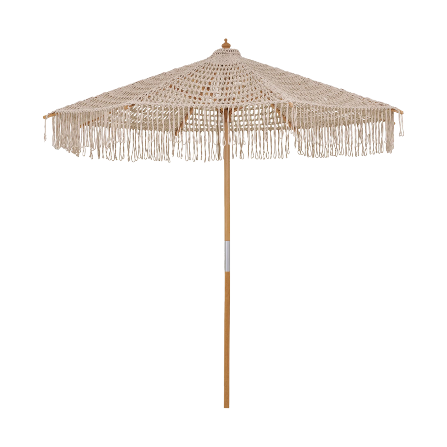 Malou gevlochten parasol beige - Ø 250 cm Malou gevlochten parasol beige - Ø 250 cm afbeelding 1