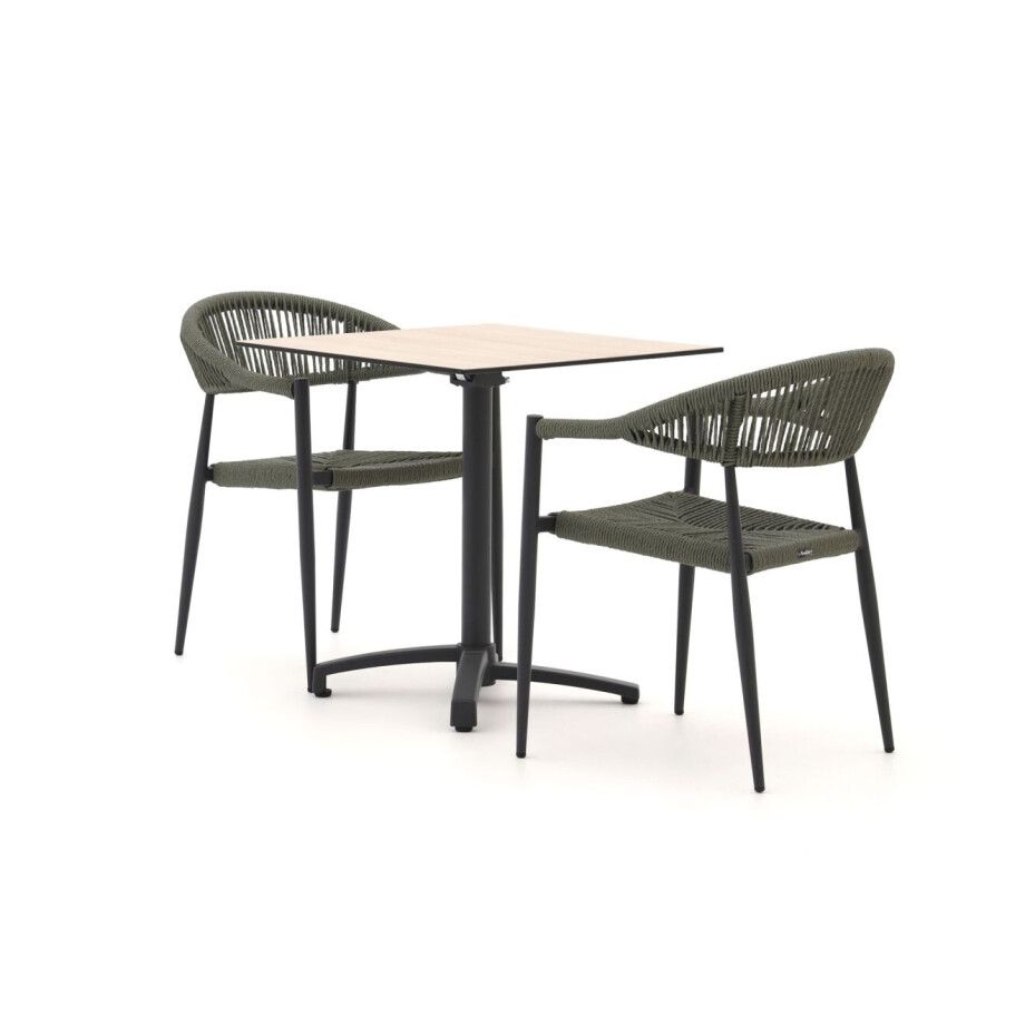 Manifesto Belpasso/Canzo 80cm dining tuinset 3-delig inklapbaar stapelbaar - Laagste prijsgarantie! afbeelding 1