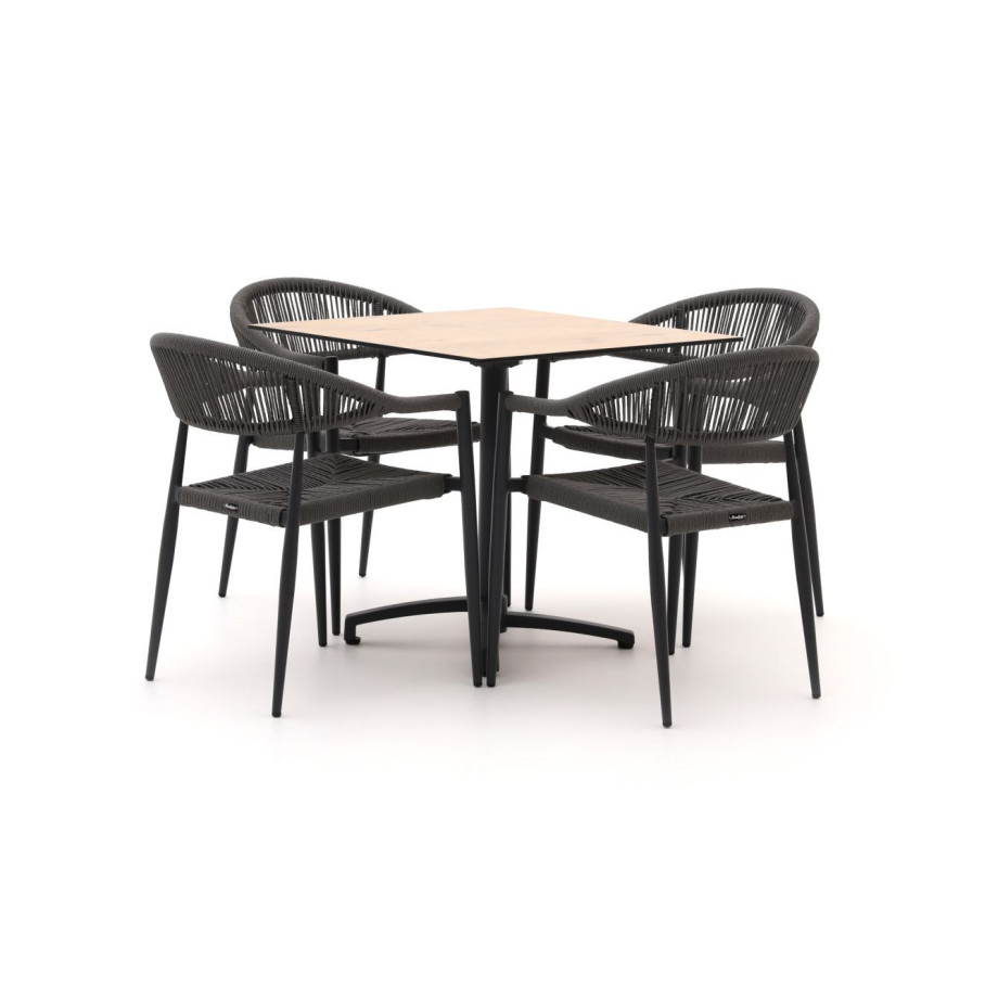 Manifesto Belpasso/Canzo 80cm dining tuinset 5-delig stapelbaar inklapbaar - Laagste prijsgarantie! afbeelding 1