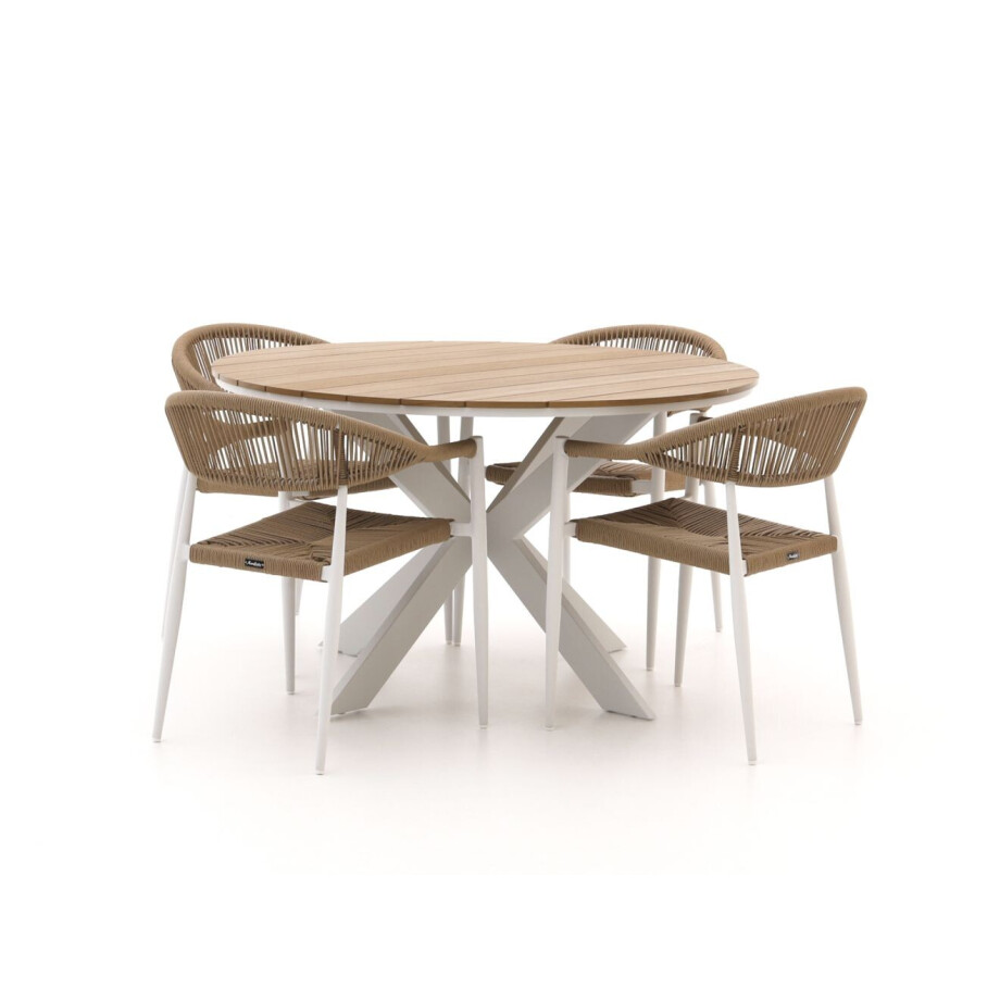 Manifesto Belpasso/Fidenza ø126cm dining tuinset 5-delig stapelbaar - Laagste prijsgarantie! afbeelding 1