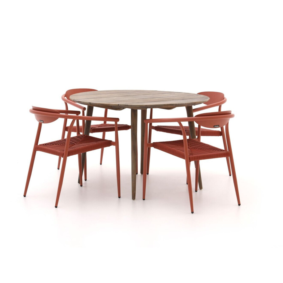 Manifesto Cavone/ROUGH-K ø 115cm dining tuinset 5-delig stapelbaar - Laagste prijsgarantie! afbeelding 1