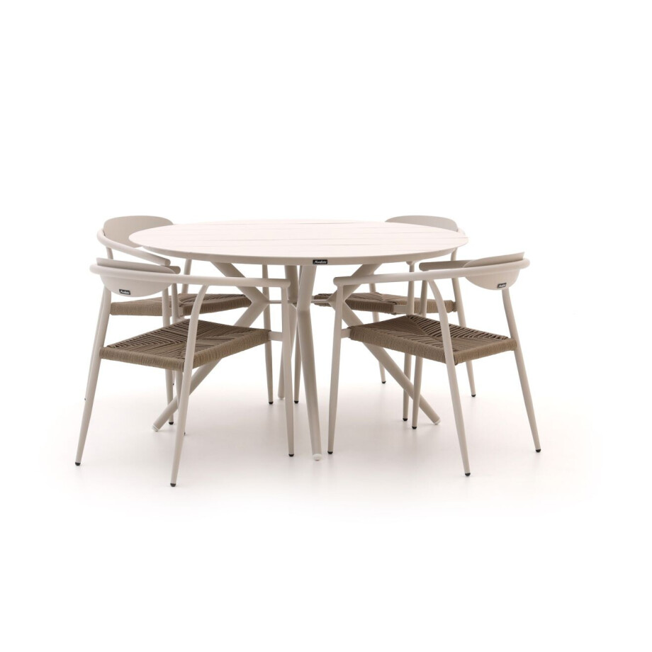 Manifesto Cavone/Sora ø 127cm dining tuinset 5-delig stapelbaar - Laagste prijsgarantie! afbeelding 1