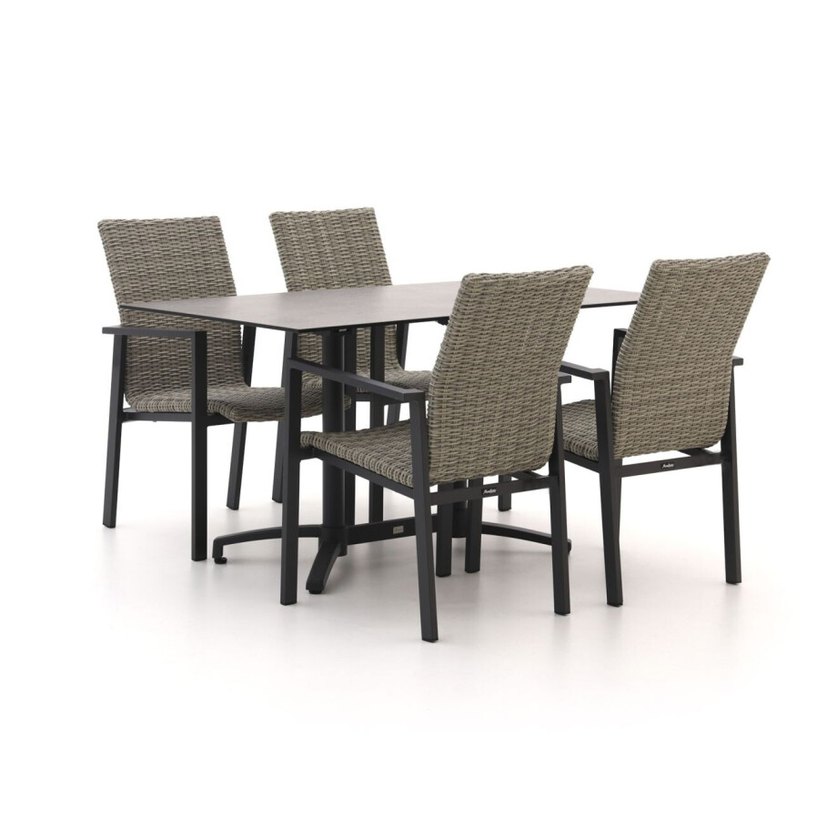 Manifesto Villongo/Canzo 140cm dining tuinset 5-delig stapelbaar inklapbaar - Laagste prijsgarantie! afbeelding 1