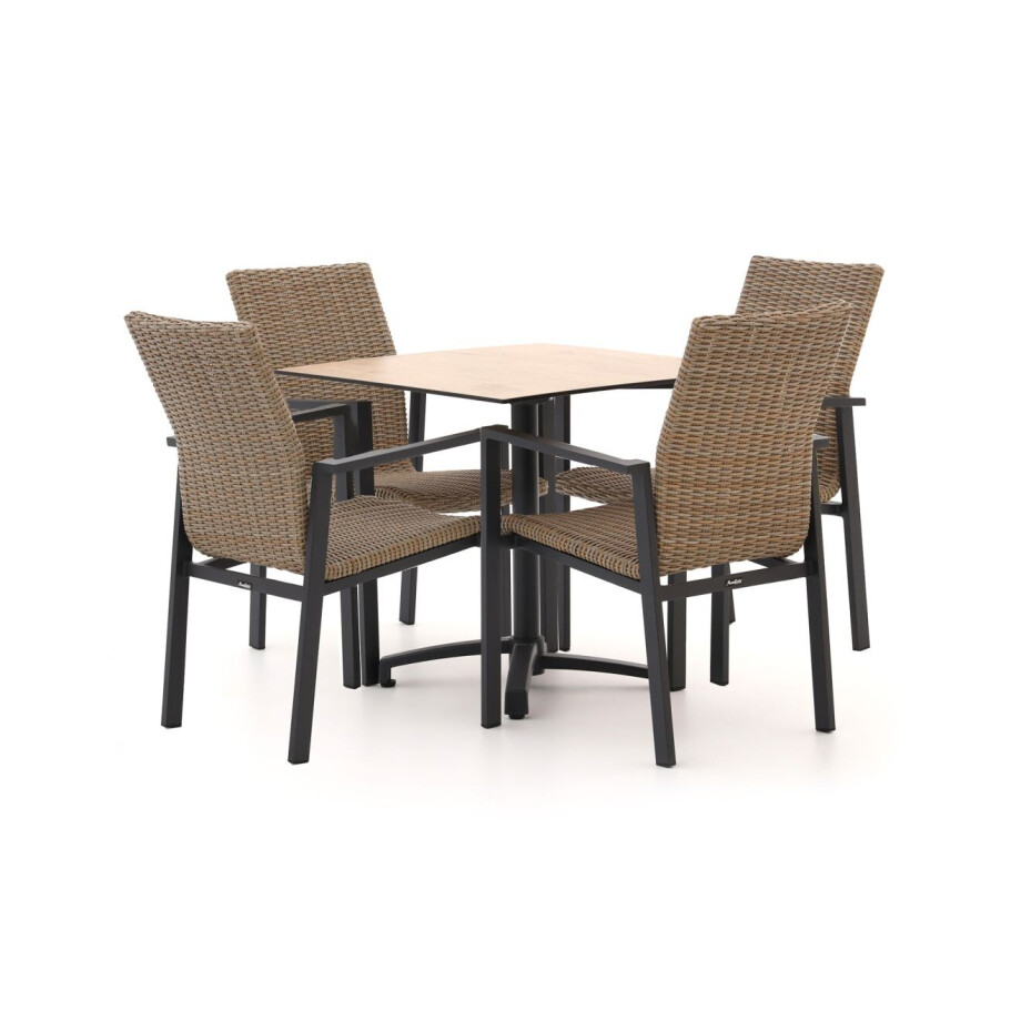 Manifesto Villongo/Canzo 80cm dining tuinset 5-delig stapelbaar inklapbaar - Laagste prijsgarantie! afbeelding 1