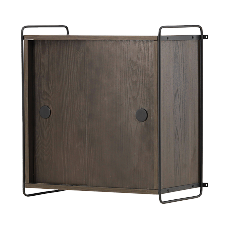 Marcus hangende houten wandkast walnoot - 60 x 35 cm Marcus hangende houten wandkast walnoot - 60 x 35 cm afbeelding 1