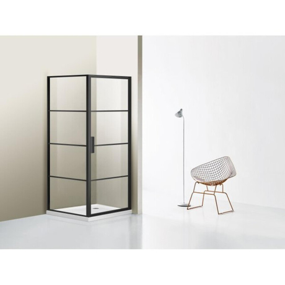Marenza Bellini Douchecabine - 90x90cm - veiligheidsglas - frame lines buitenzijde - anti kalk - mat zwart sw491679/sw491682 Marenza Bellini Douchecabine - 90x90cm - veiligheidsglas - frame lines buitenzijde - anti kalk - mat zwart sw491679/sw491682 afbeelding 1
