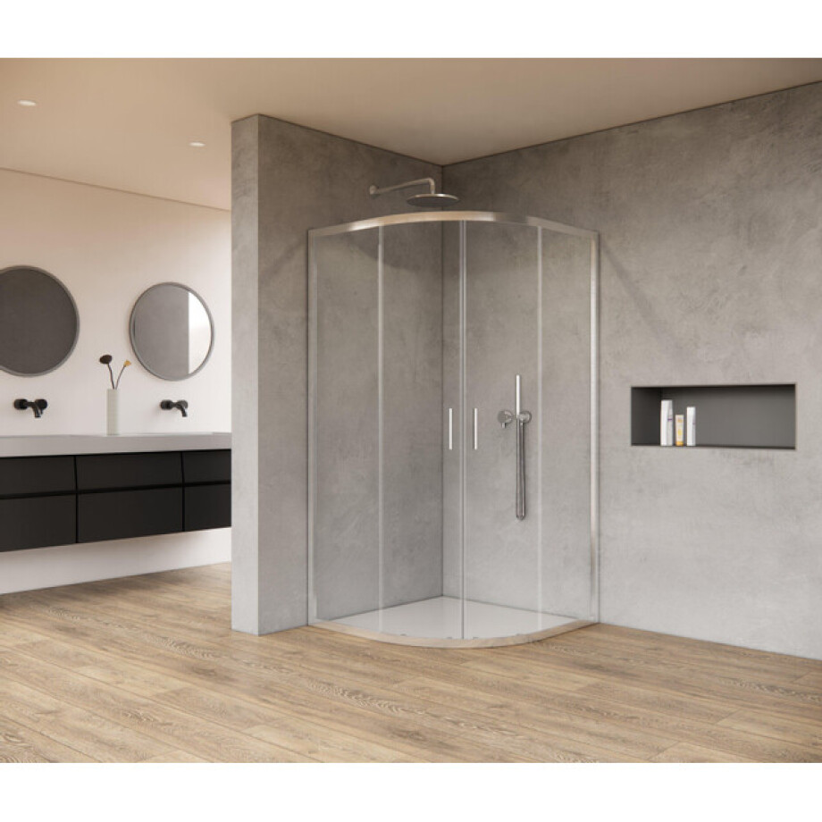 Marenza Casus Douchecabine - 100x100x200cm - kwartrond - helder glas - profiel - chroom SAO2142-CH100x100 afbeelding 1