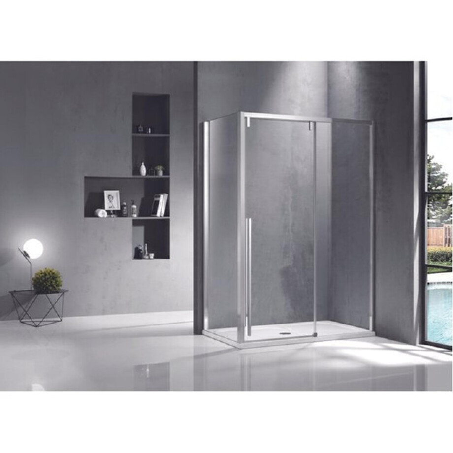 Marenza Neptune Douchecabine - 160x100cm - met schuifdeur - 8mm veiligheidsglas - anti kalk - gepolijst zilver sw491389/sw491396 Marenza Neptune Douchecabine - 160x100cm - met schuifdeur - 8mm veiligheidsglas - anti kalk - gepolijst zilver sw491389/sw491396 afbeelding 1