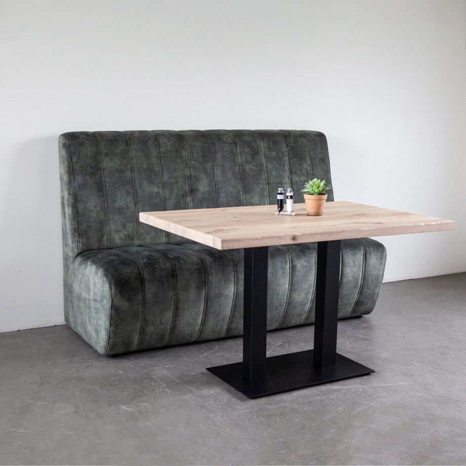 SEVN Eetkamerbank 'Maria' Velvet, 170cm, kleur Huntergroen afbeelding 1