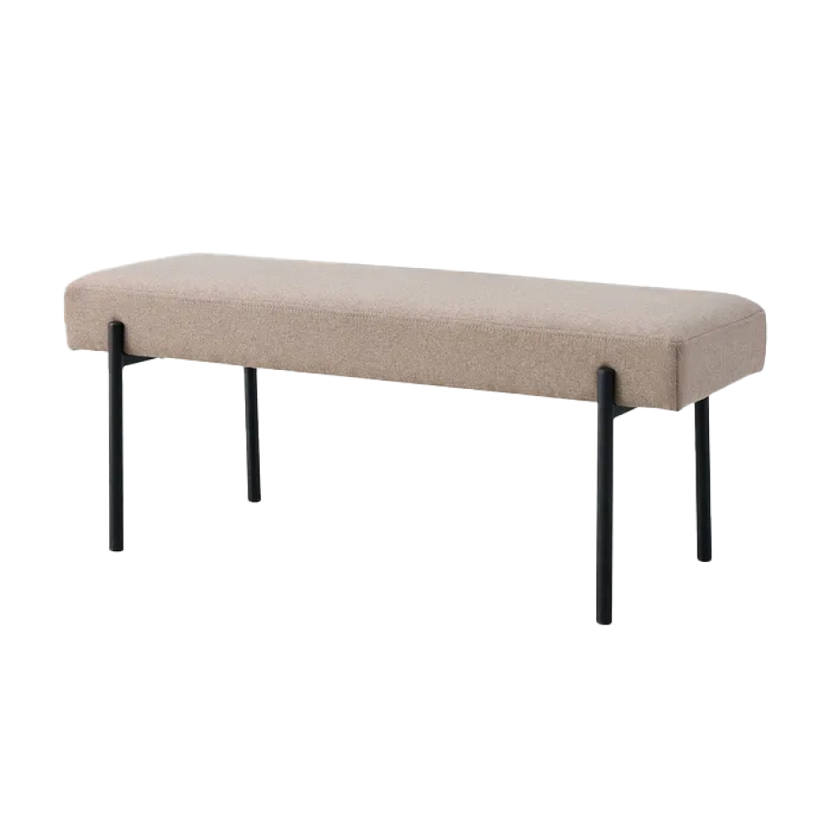 Marianna gestoffeerd bankje taupe - 100 x 42,5 cm Marianna gestoffeerd bankje taupe - 100 x 42,5 cm afbeelding 1
