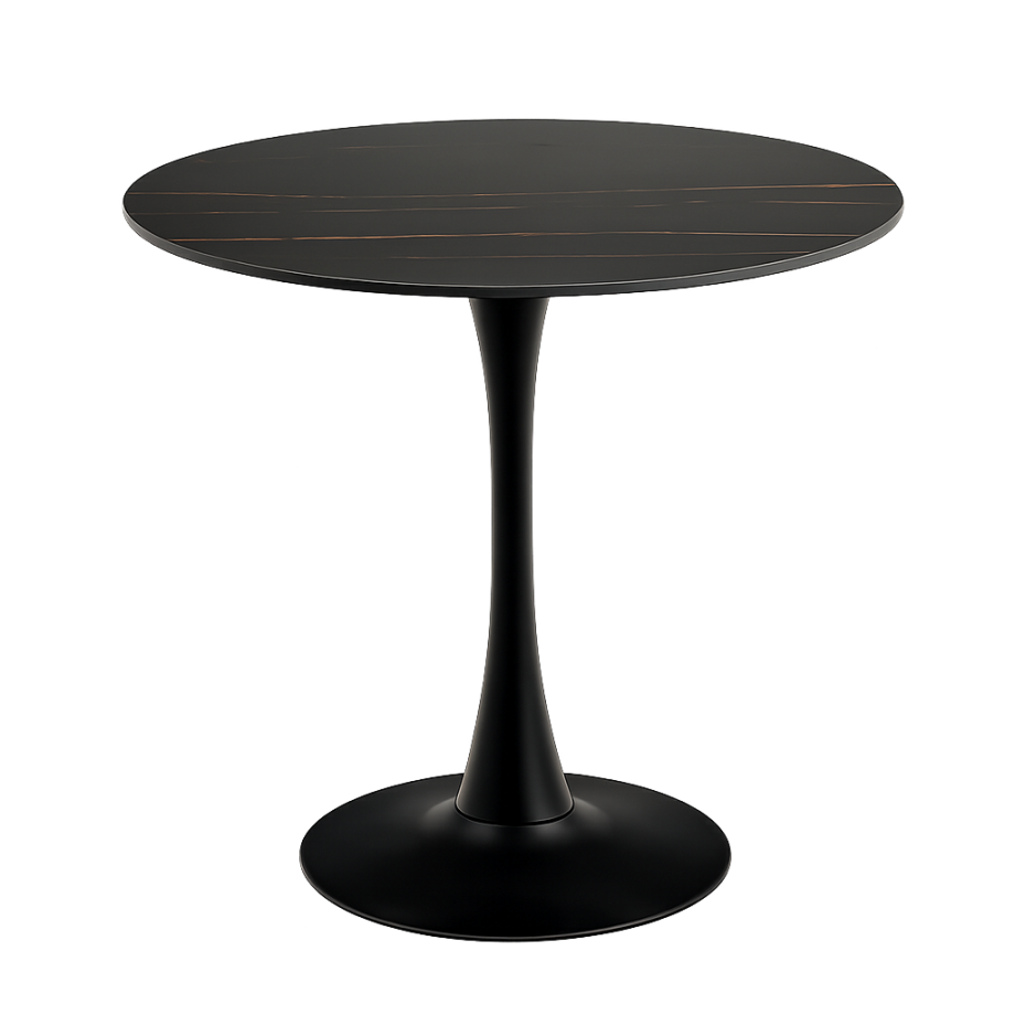 Marly ronde eettafel keramiek zwart - Ø90x75 cm afbeelding 1