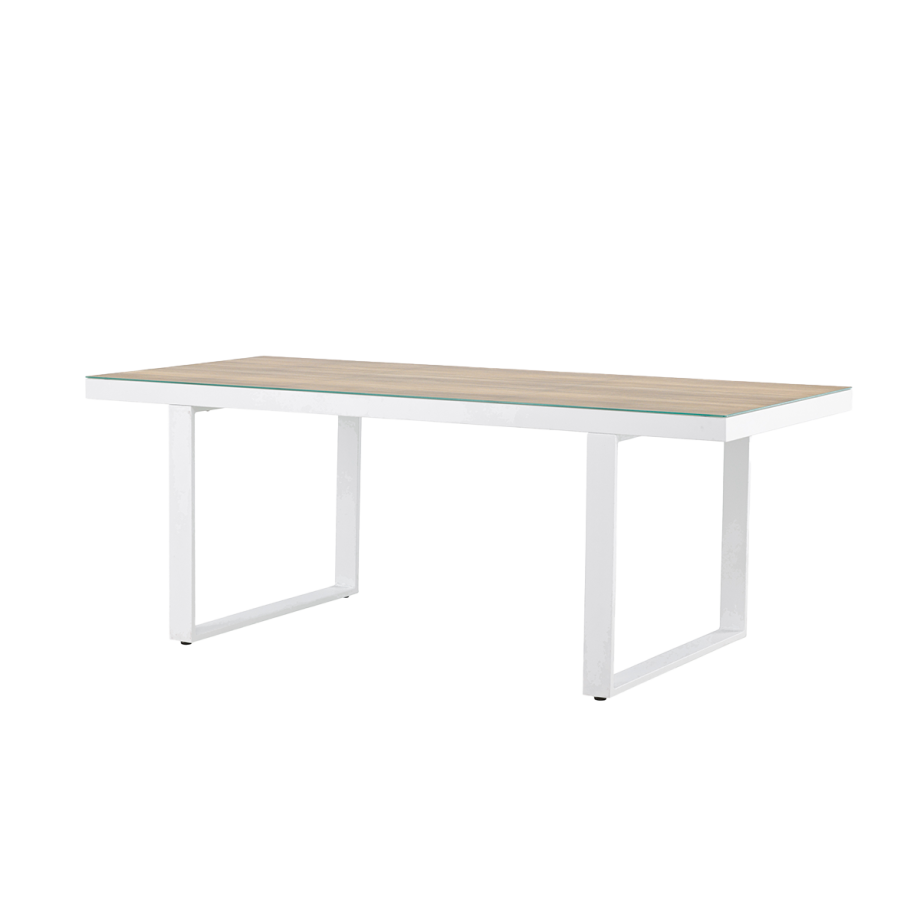 Mathijs aluminium tuintafel wit - 200 x 90 cm afbeelding 1