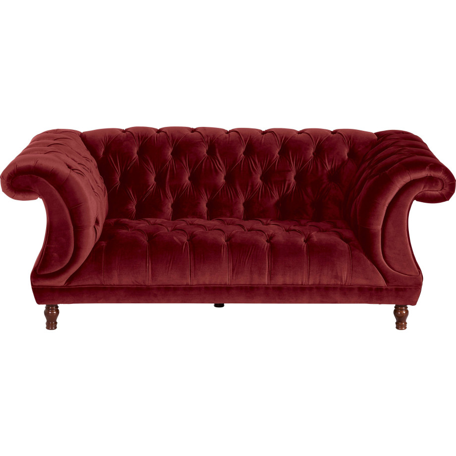 Max Winzer Chesterfield-bank Isabelle Capitonnage & gedraaide poten in beuken notenkleur, breedte 200 cm afbeelding 1