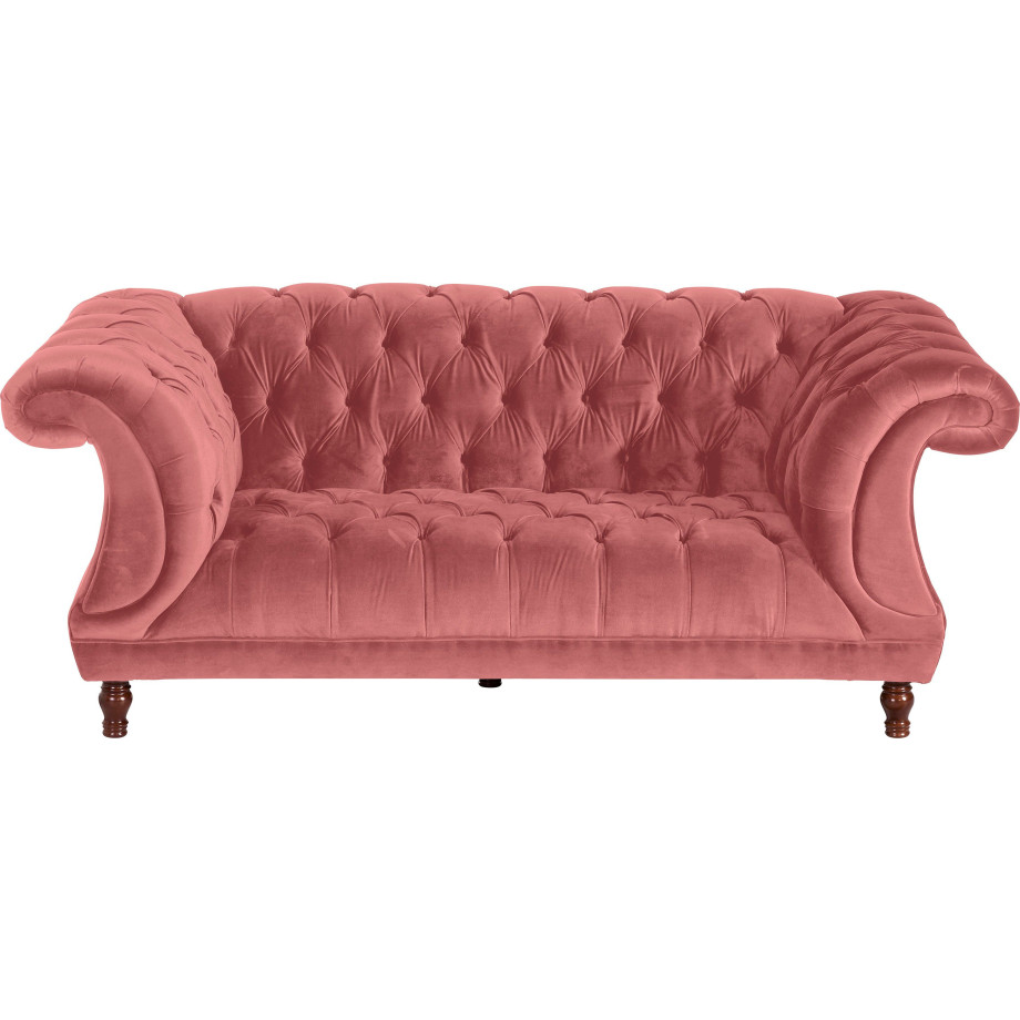 Max Winzer Chesterfield-bank Isabelle Capitonnage & gedraaide poten in beuken notenkleur, breedte 200 cm afbeelding 1