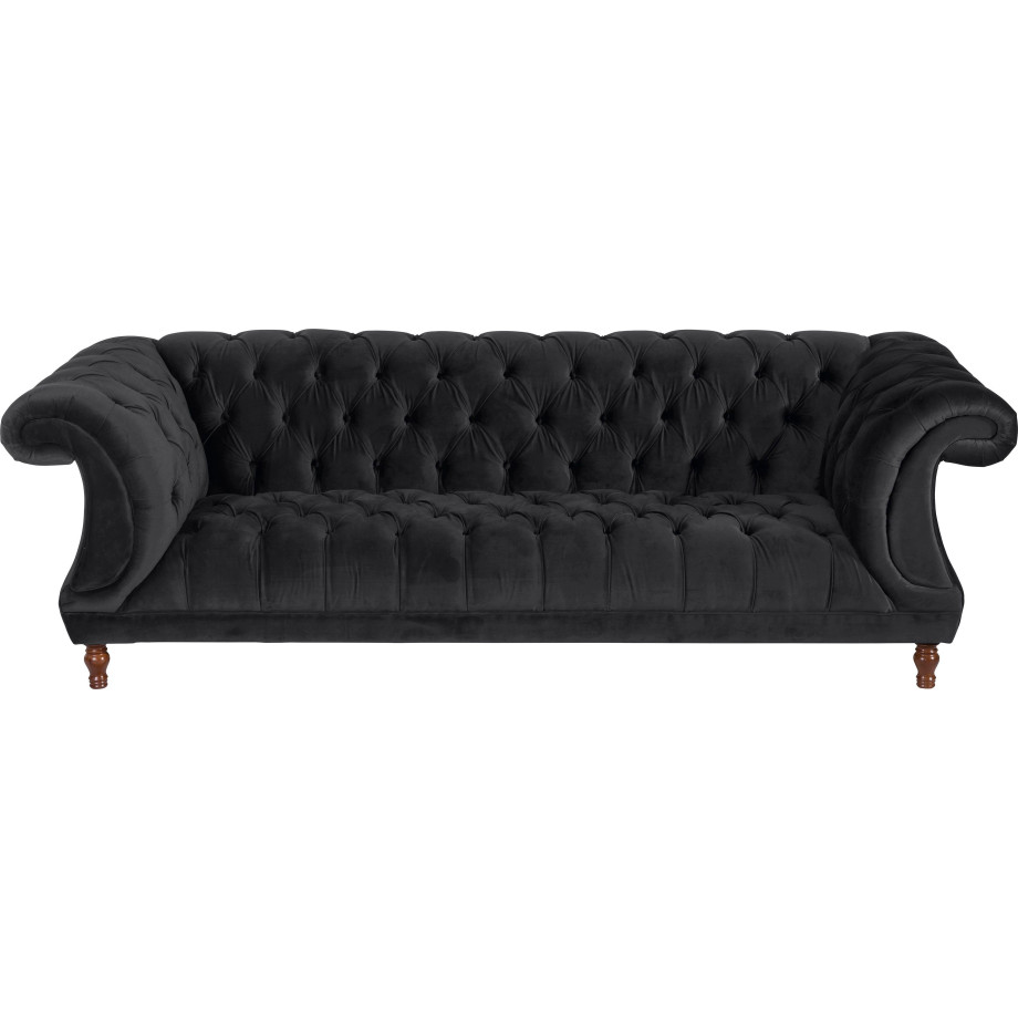 Max Winzer Chesterfield-bank Isabelle Capitonnage & gedraaide poten in beuken notenkleur, breedte 260 cm afbeelding 1