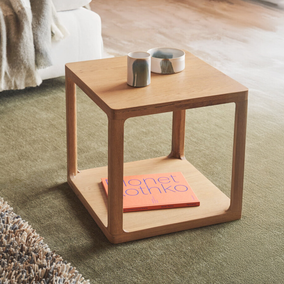 Kave Home Bijzettafel 'Maymai' Eikenhout, 50 x 50cm Kave Home Bijzettafel 'Maymai' Eikenhout, 50 x 50cm afbeelding