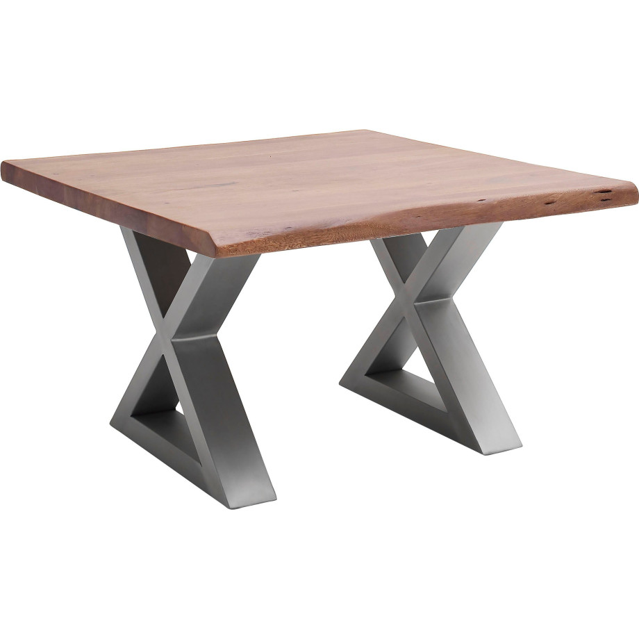 MCA furniture Salontafel Cartagena Salontafel massief hout met boomstamrand en natuurlijke kieren en gaatjes afbeelding 1