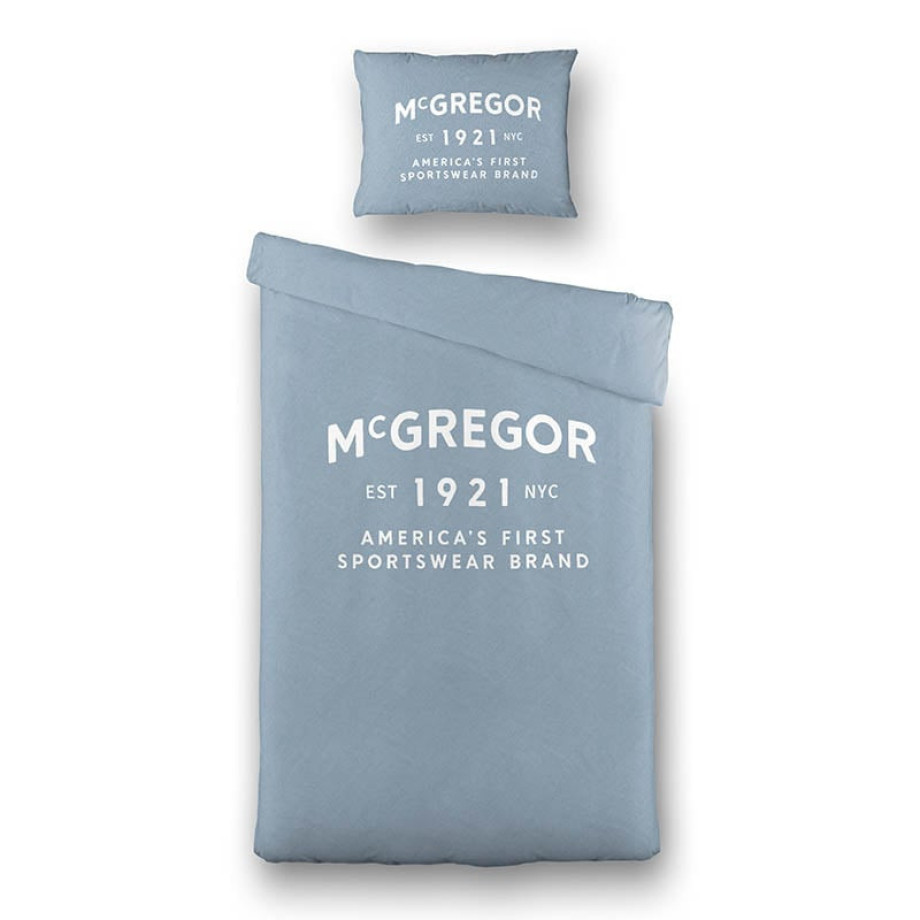 Dekbedovertrek McGregor Boston - Eenpersoons (140x240 cm) - Blauw Katoen - Dessin: Tekst - McGregor - Dekbed-Discounter.nl afbeelding 1
