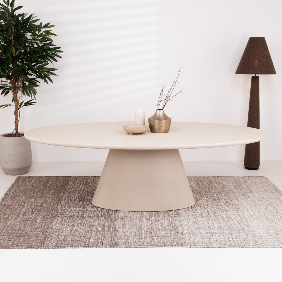 Tower Living Ovale Eettafel 'Mello' 220 x 120cm, kleur Beige afbeelding 