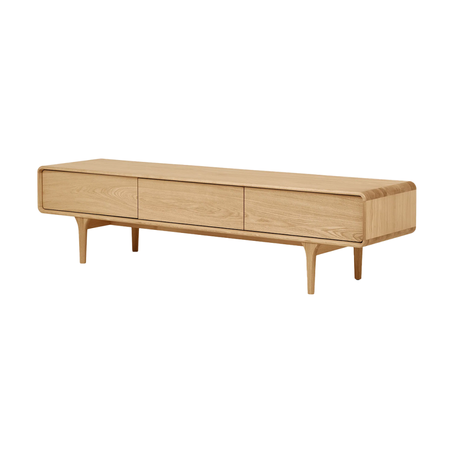 Mels eikenhouten tv meubel naturel - 180 x 45 cm Mels eikenhouten tv meubel naturel - 180 x 45 cm afbeelding 1
