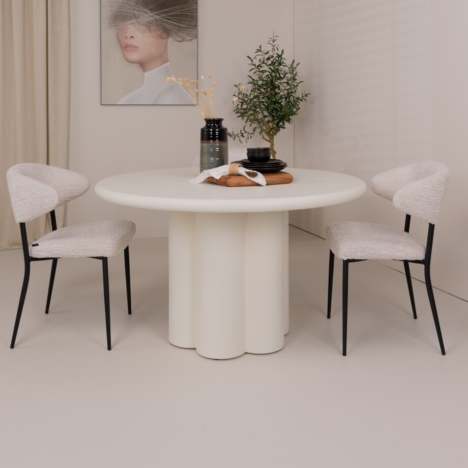 Tower Living Ronde Eettafel 'Melzo' 130cm, kleur Wit afbeelding 1