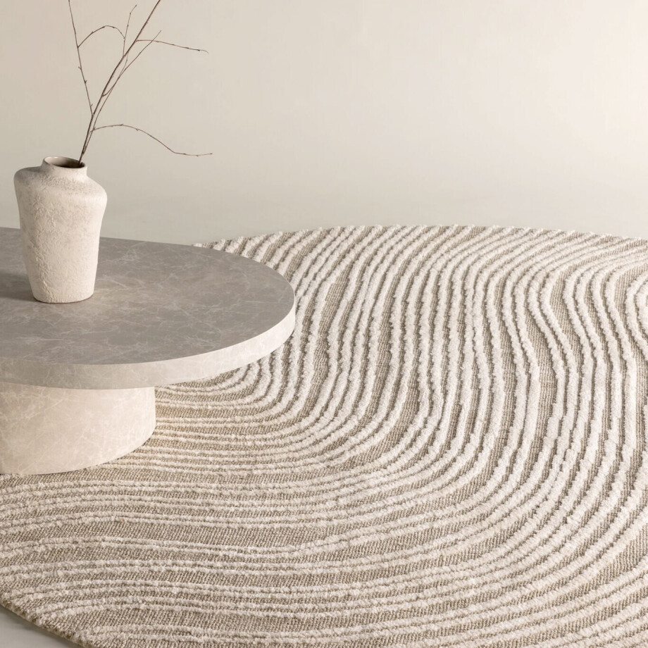 Nohr Rond Vloerkleed 'Memorie' 200cm, kleur Beige afbeelding 1