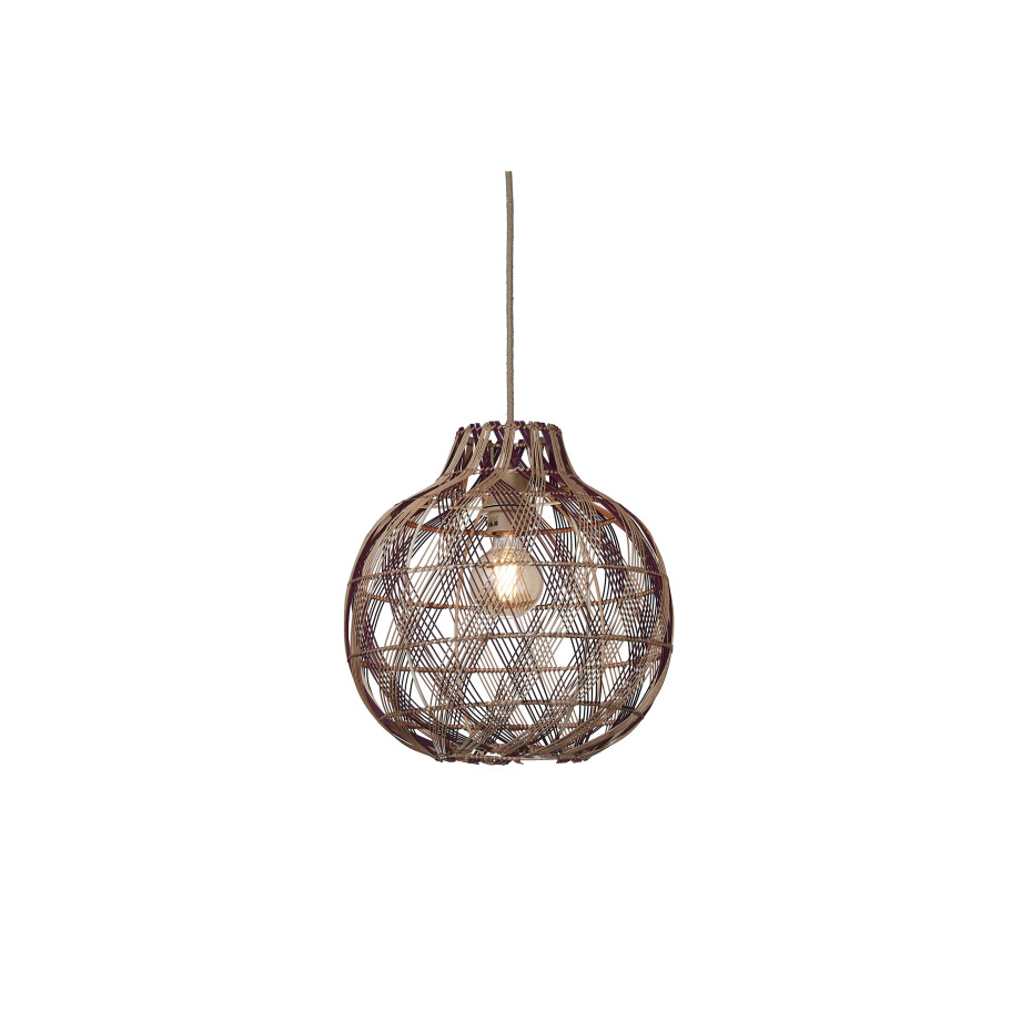 GOOD&MOJO Hanglamp 'Mendoza' Bamboe, 35cm, kleur Naturel/Burgundy afbeelding 1
