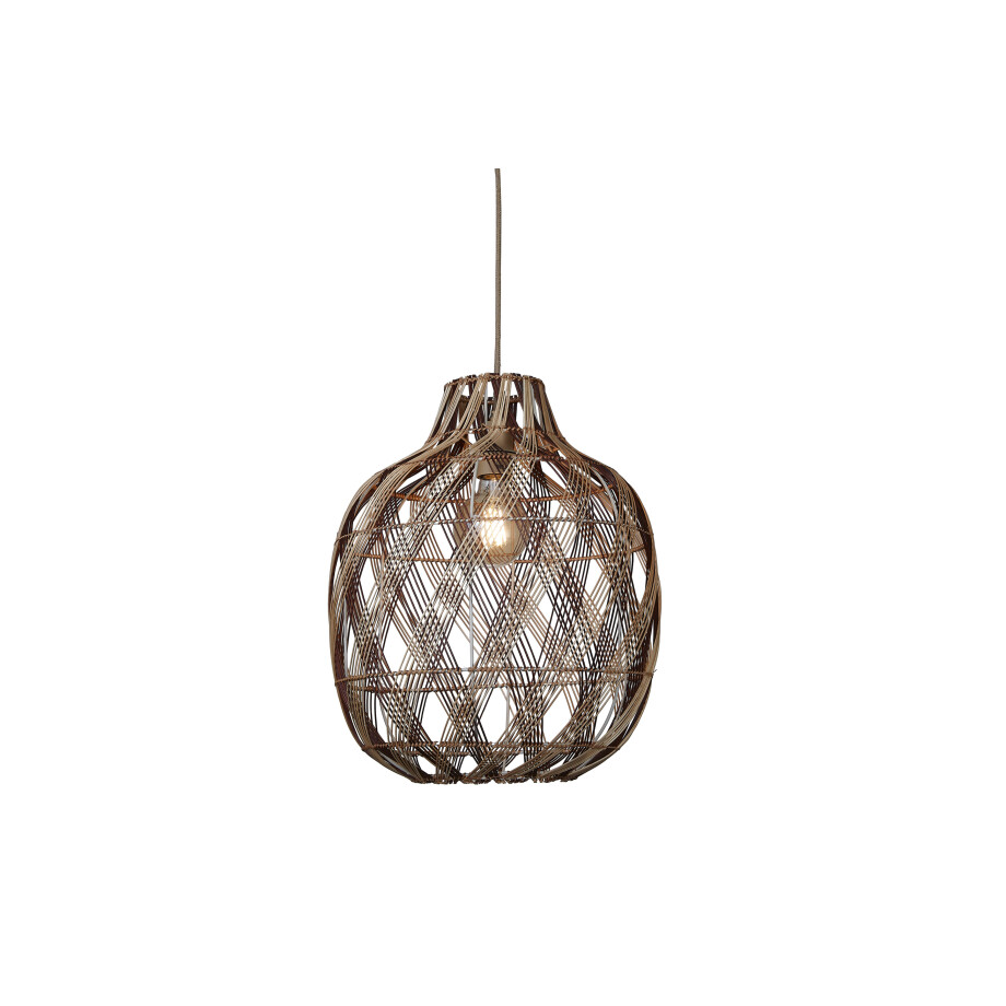 GOOD&MOJO Hanglamp 'Mendoza' Bamboe, 40cm, kleur Naturel/Burgundy afbeelding 1