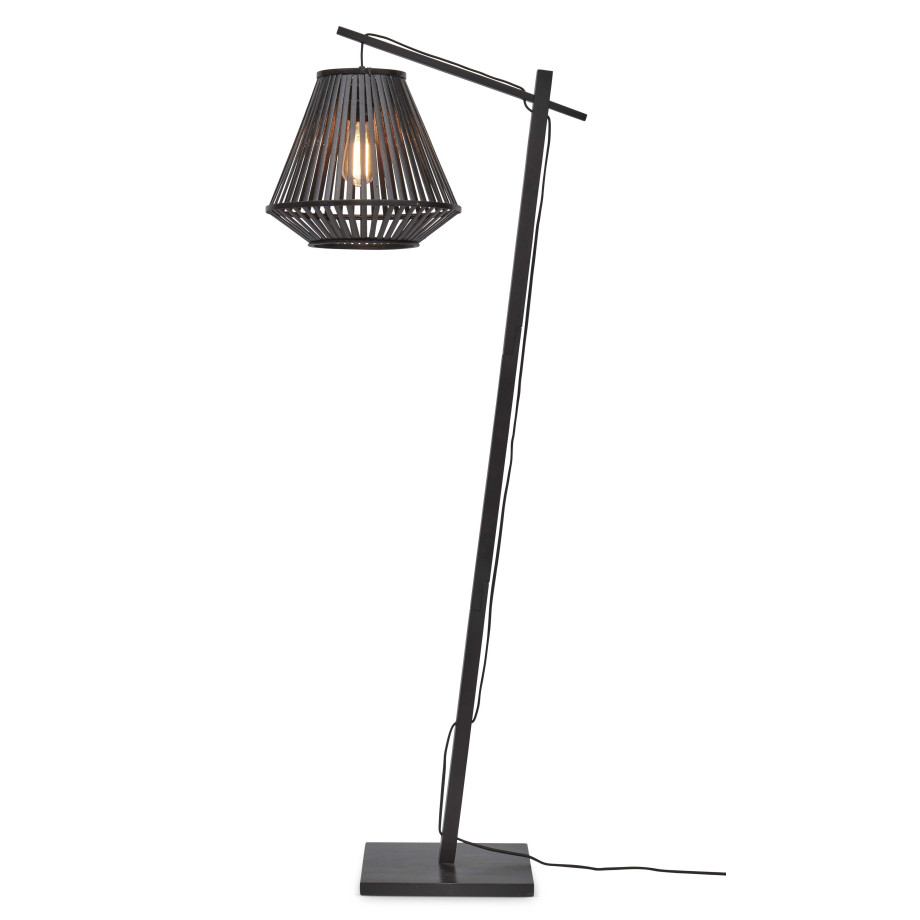 GOOD&MOJO Vloerlamp 'Merapi' Bamboe, 150cm, kleur Zwart afbeelding 1