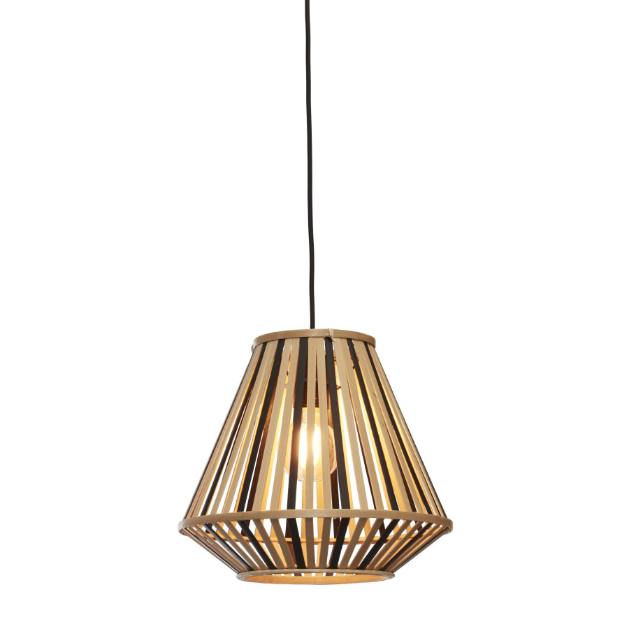 GOOD&MOJO Hanglamp 'Merapi' Diamond, Bamboe, 30cm, kleur Naturel/Zwart afbeelding 1