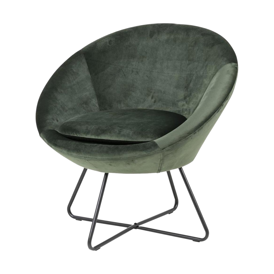 Merel velvet fauteuil donkergroen afbeelding 1