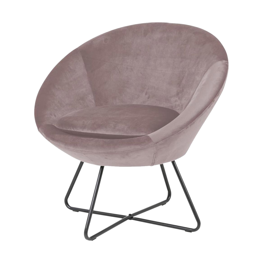 Merel velvet fauteuil roze afbeelding 1