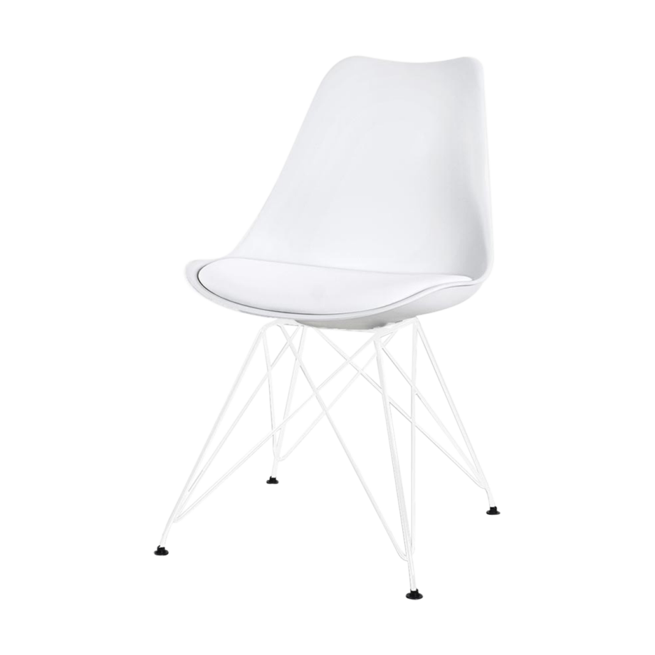 Metal eetkamerstoel wit - wit onderstel afbeelding 1