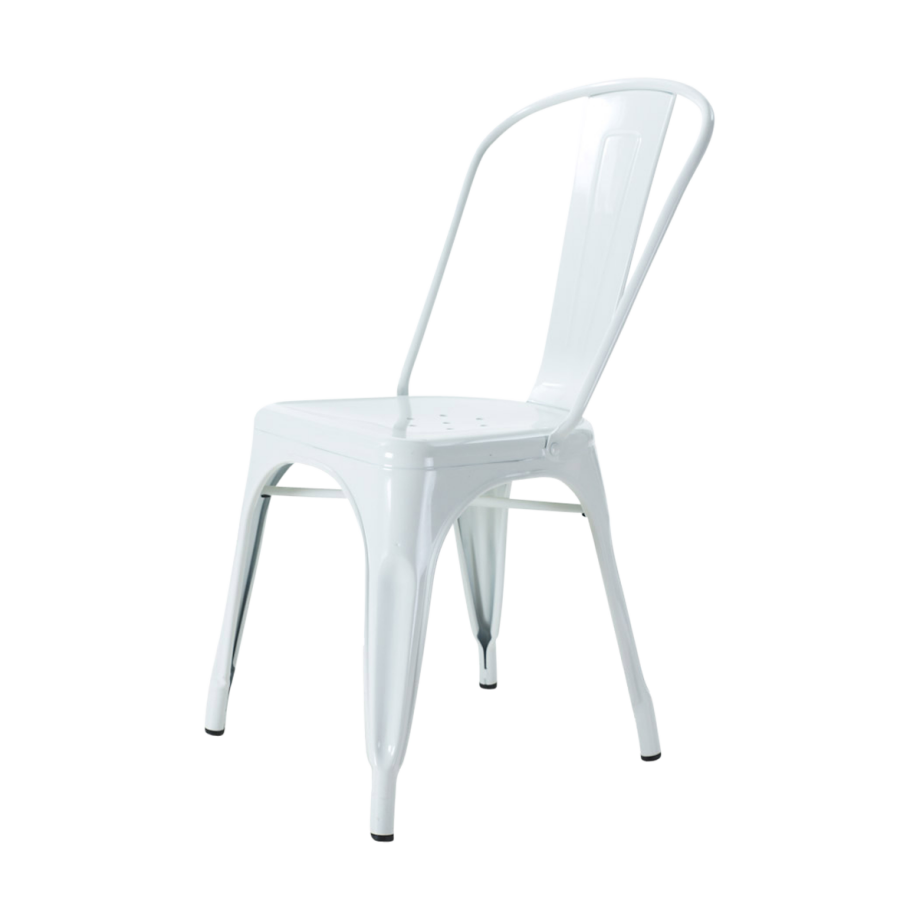 Metalen eetkamerstoel wit afbeelding 1