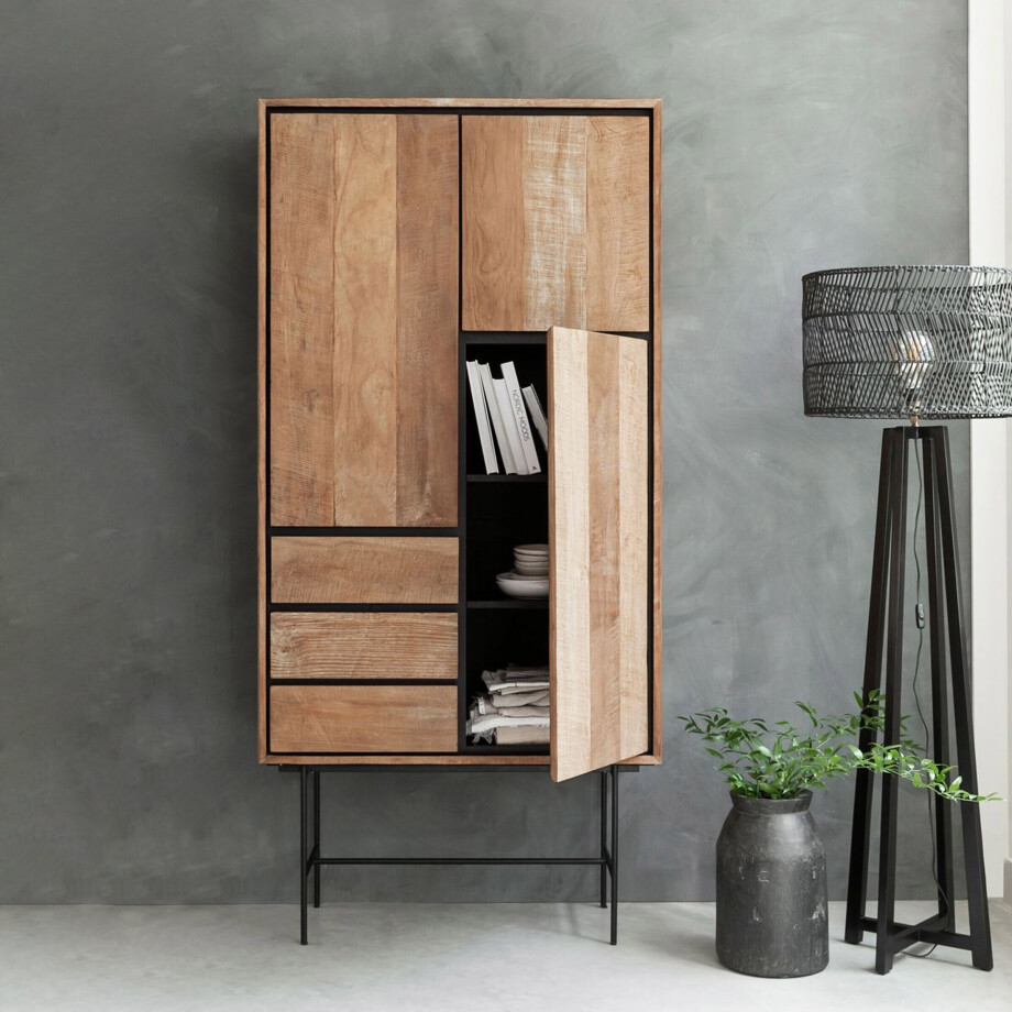 DTP Home Opbergkast 'Metropole' Teakhout, 210 x 100cm DTP Home Opbergkast 'Metropole' Teakhout, 210 x 100cm afbeelding 1