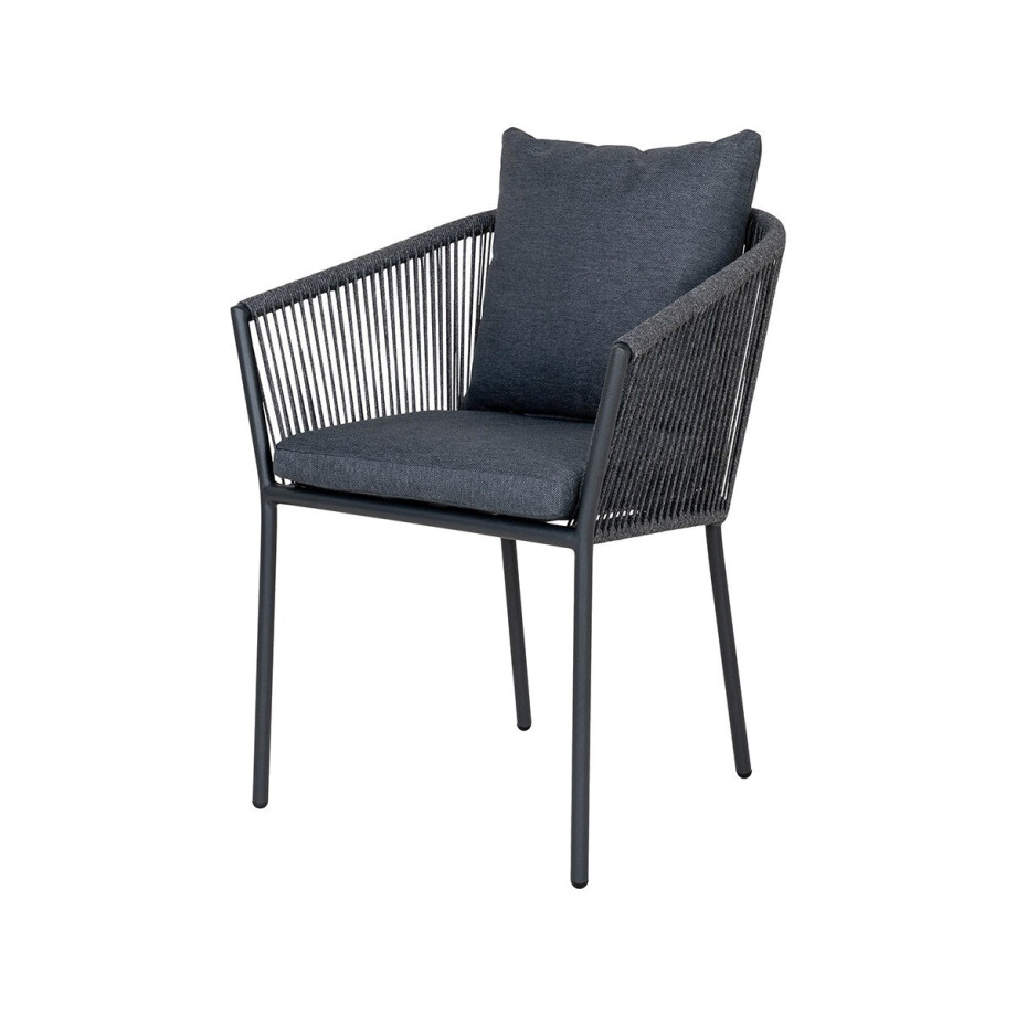 Mexx aluminium tuinstoel donkergrijs - met armleuning en kussen Mexx aluminium tuinstoel donkergrijs - met armleuning en kussen afbeelding 1