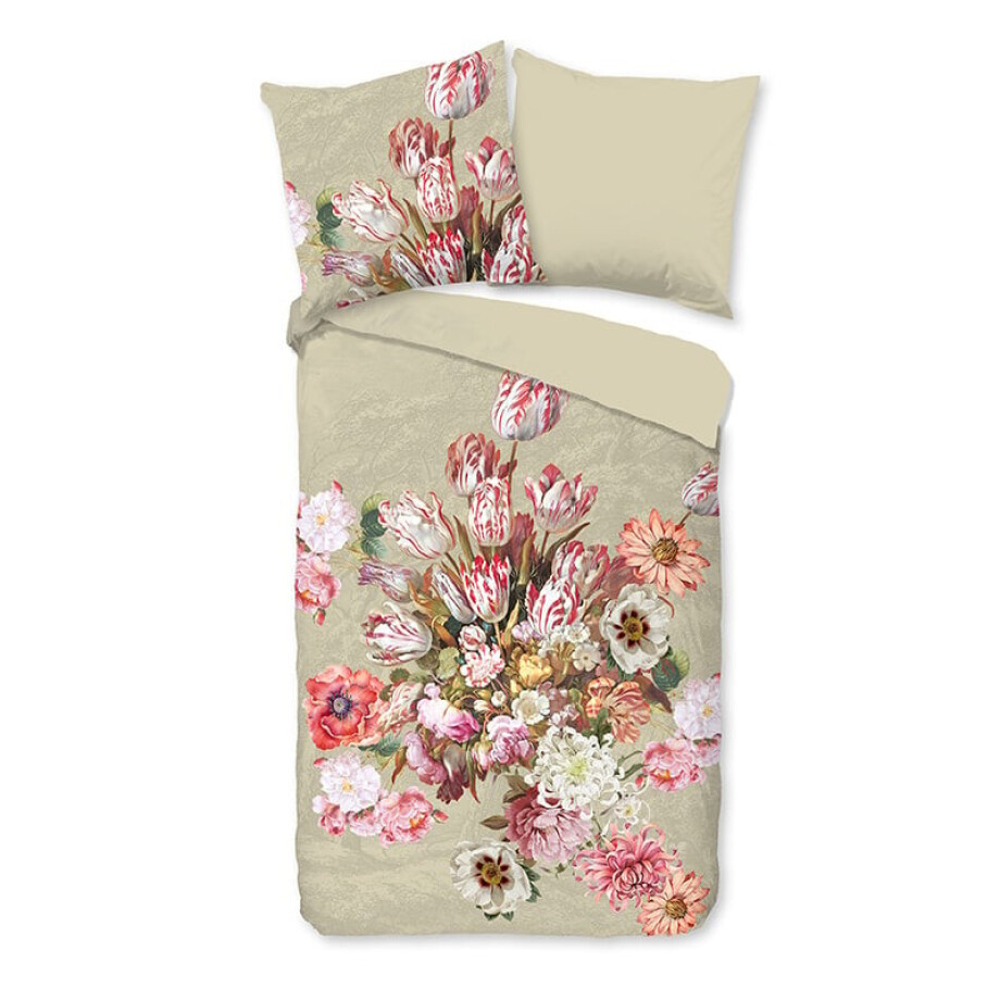 Dekbedovertrek Miran - Eenpersoons (140x200 cm) - Meerkleurig Katoen - Dessin: Bloemen - Good Morning - Dekbed-Discounter.nl afbeelding 