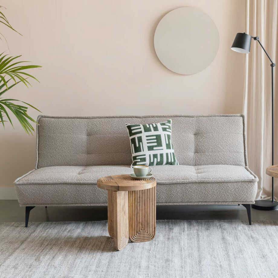 ZILT Slaapbank 'Monae' Bouclé, kleur Beige ZILT Slaapbank 'Monae' Bouclé, kleur Beige afbeelding 1