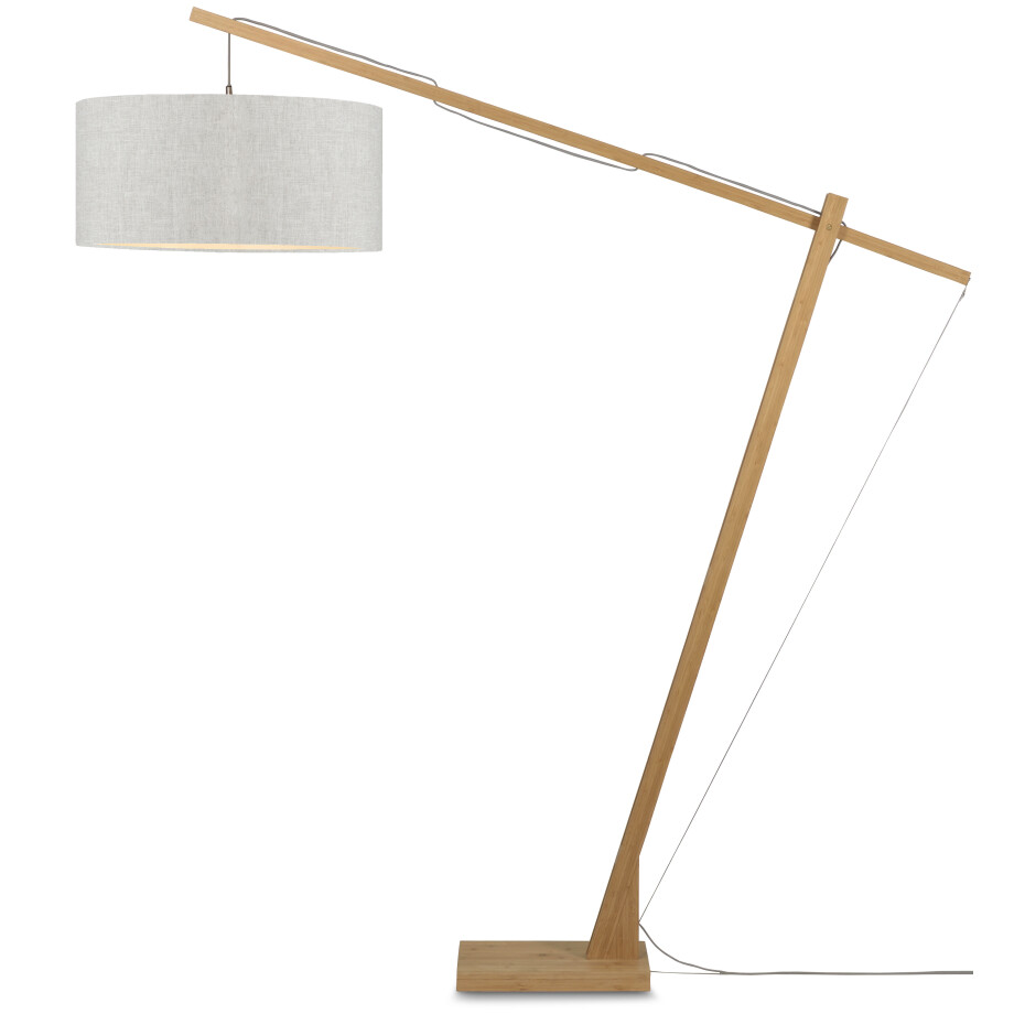 GOOD&MOJO Vloerlamp 'Montblanc' Bamboe en Eco linnen, 207cm, kleur Beige GOOD&MOJO Vloerlamp 'Montblanc' Bamboe en Eco linnen, 207cm, kleur Beige afbeelding 1