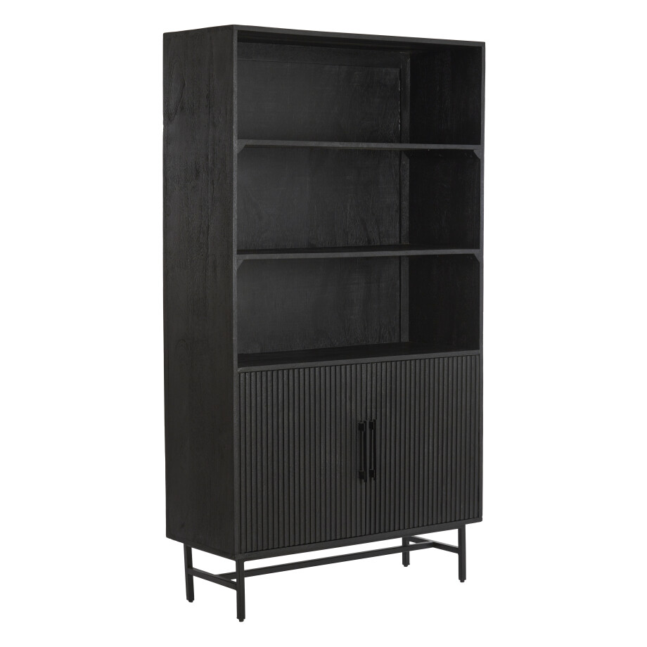 Light & Living Opbergkast 'Dubaku' Mangohout, 180 x 100cm, kleur Zwart Light & Living Opbergkast 'Dubaku' Mangohout, 180 x 100cm, kleur Zwart afbeelding 1