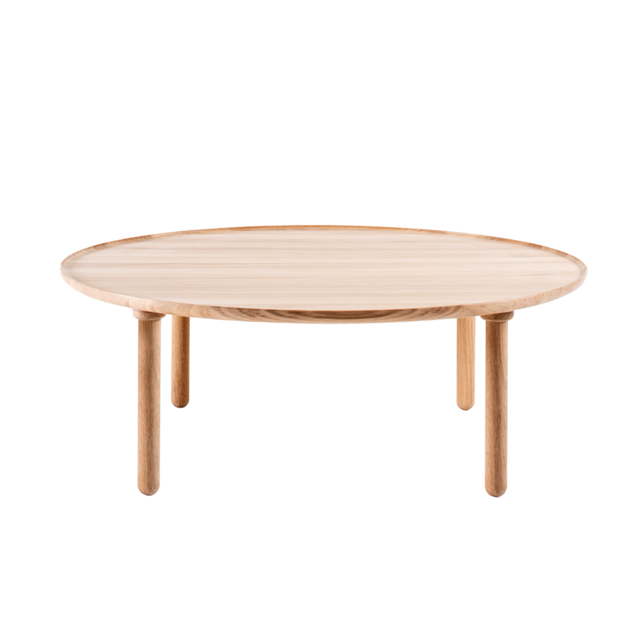 Mu coffee table houten salontafel whitewash - Ø 100 cm afbeelding 1