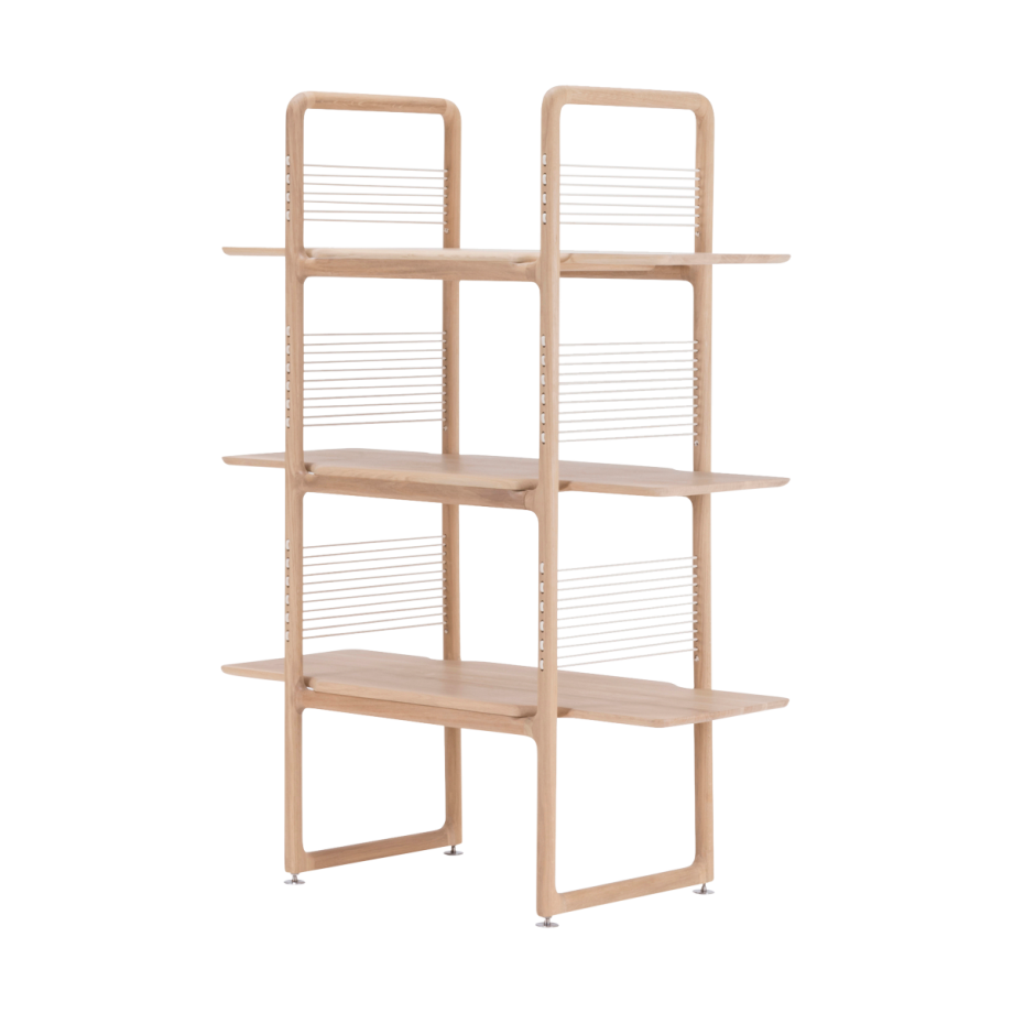 Muse room divider houten boekenkast whitewash - 140 cm afbeelding 1