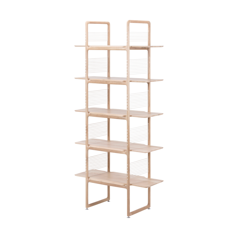 Muse room divider houten boekenkast whitewash - 216 cm afbeelding 1